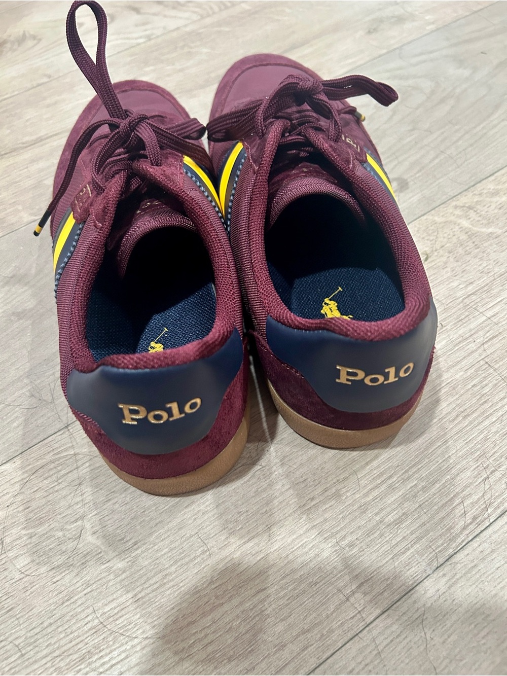 Polo by Ralph Lauren Men's Maroon and Yellow Low-Top Sneaker - Picture 4 of 5